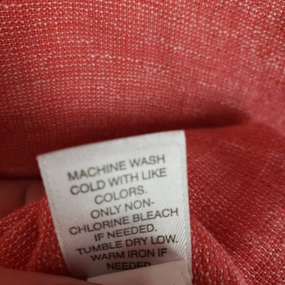 Pure Jill Linen Babydoll Top Muted Red 3/4 Sleeve Lagenlook Size Large - Picture 8 of 8